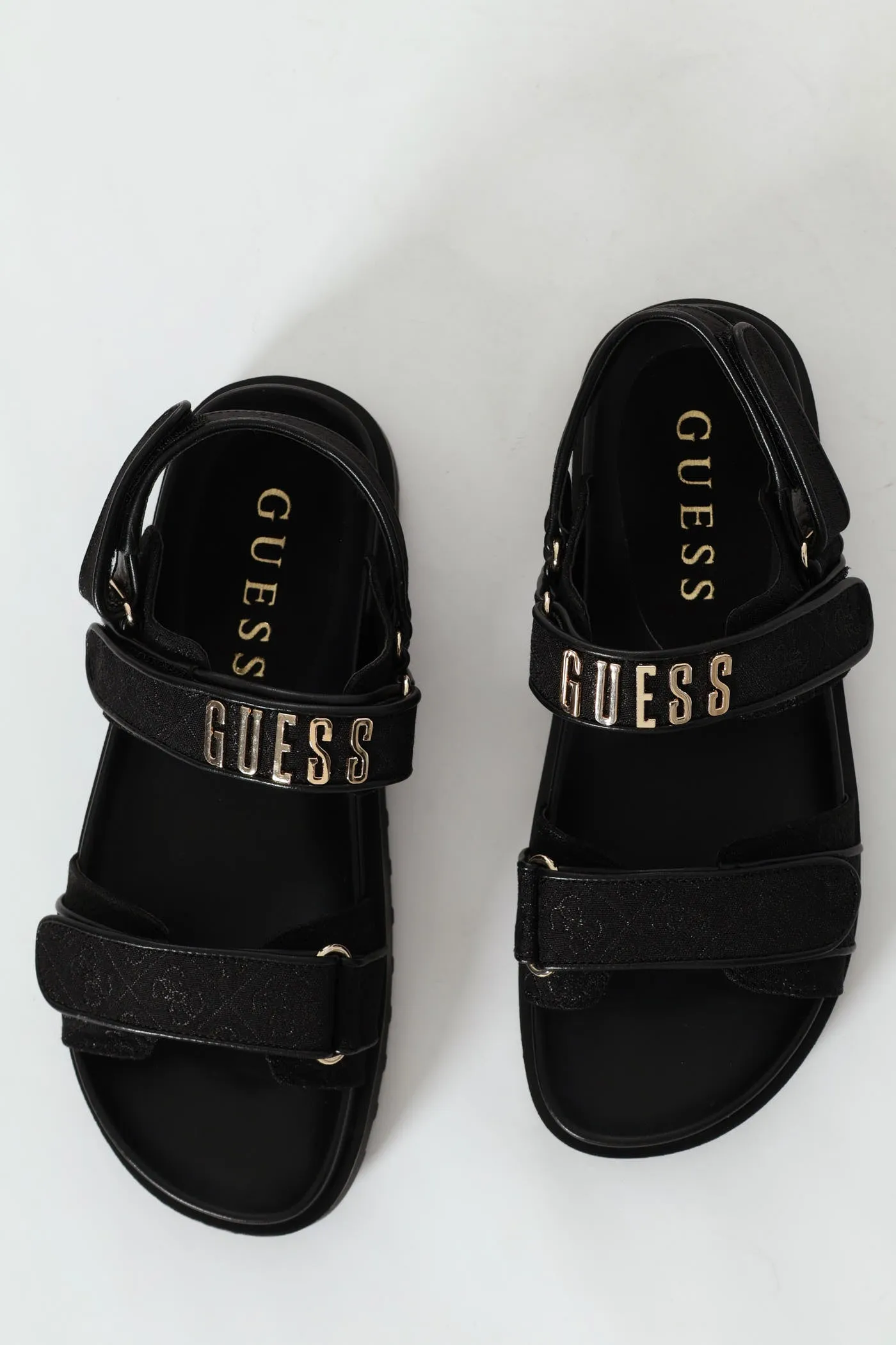 Double Strap Sport Ankle Strap Sandal - Black