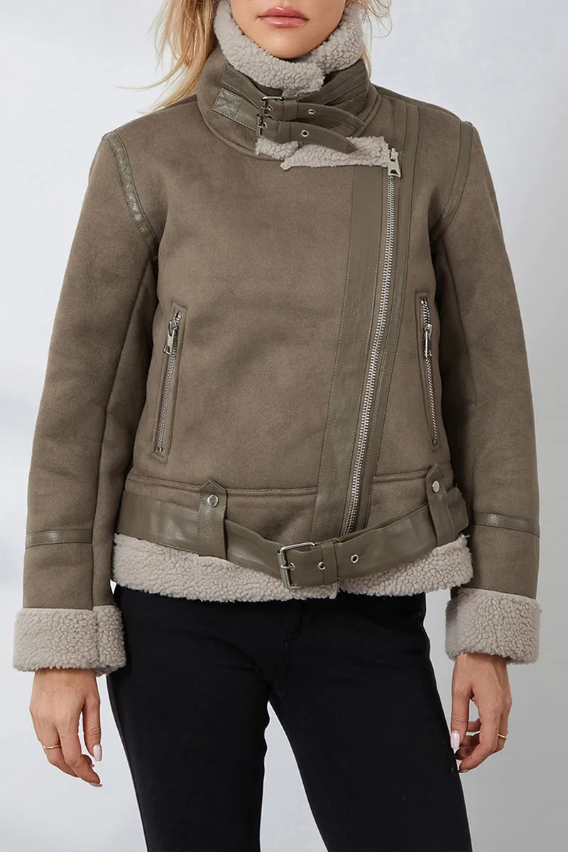 DS3213 Sherpa Jacket Coat Outerwear