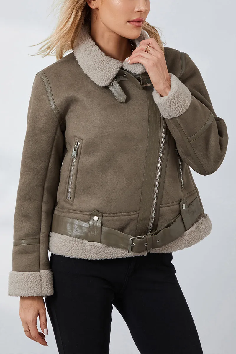 DS3213 Sherpa Jacket Coat Outerwear