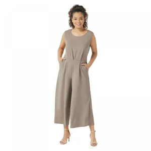 Du Jour Plus Petite Cropped Wide Leg Knit Jumpsuit With Tie Waist