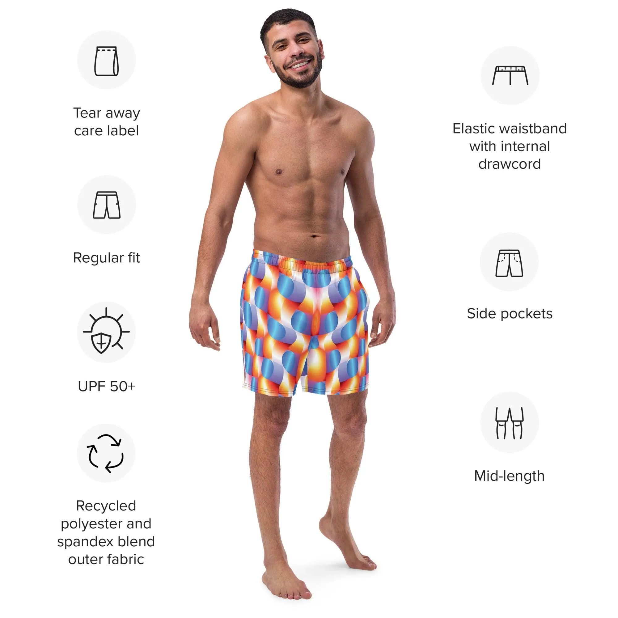 Eco-Friendly Abstract Swim Shorts for Festivals