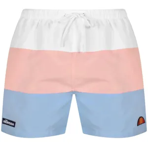 Ellesse Cielo Swim Shorts In White/Light Pink/Light Blue