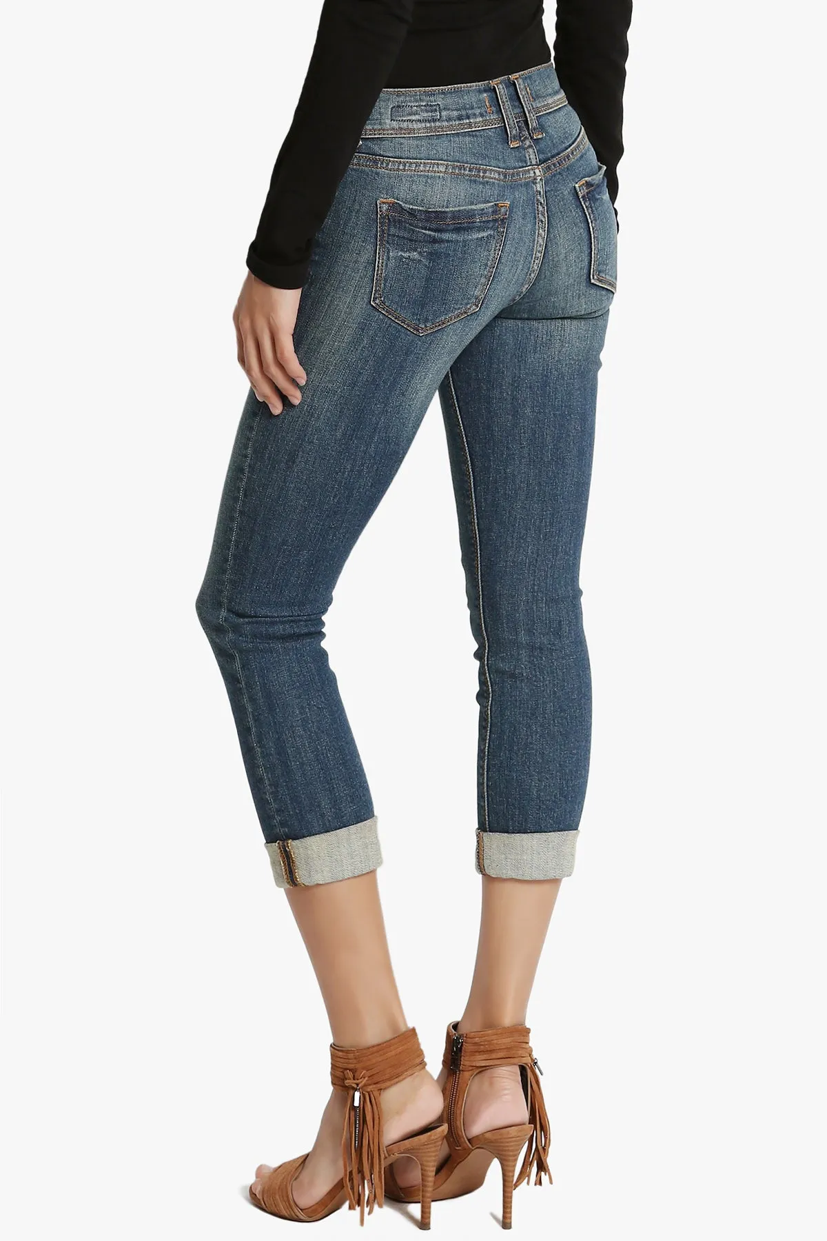 Emberleigh Dark Wash Low Rise Crop Skinny Jeans