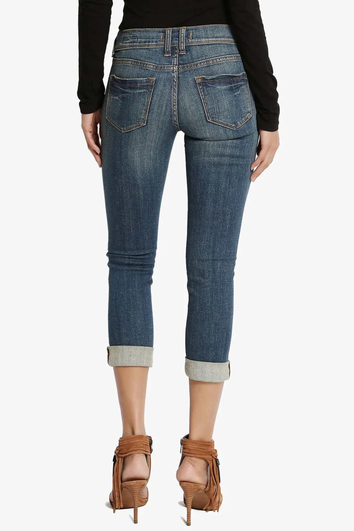 Emberleigh Dark Wash Low Rise Crop Skinny Jeans