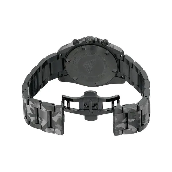 EMPORIO ARMANI Sport Black Stainless Steel Black Dial Chronograph Quartz Watch for Gents - AR11027
