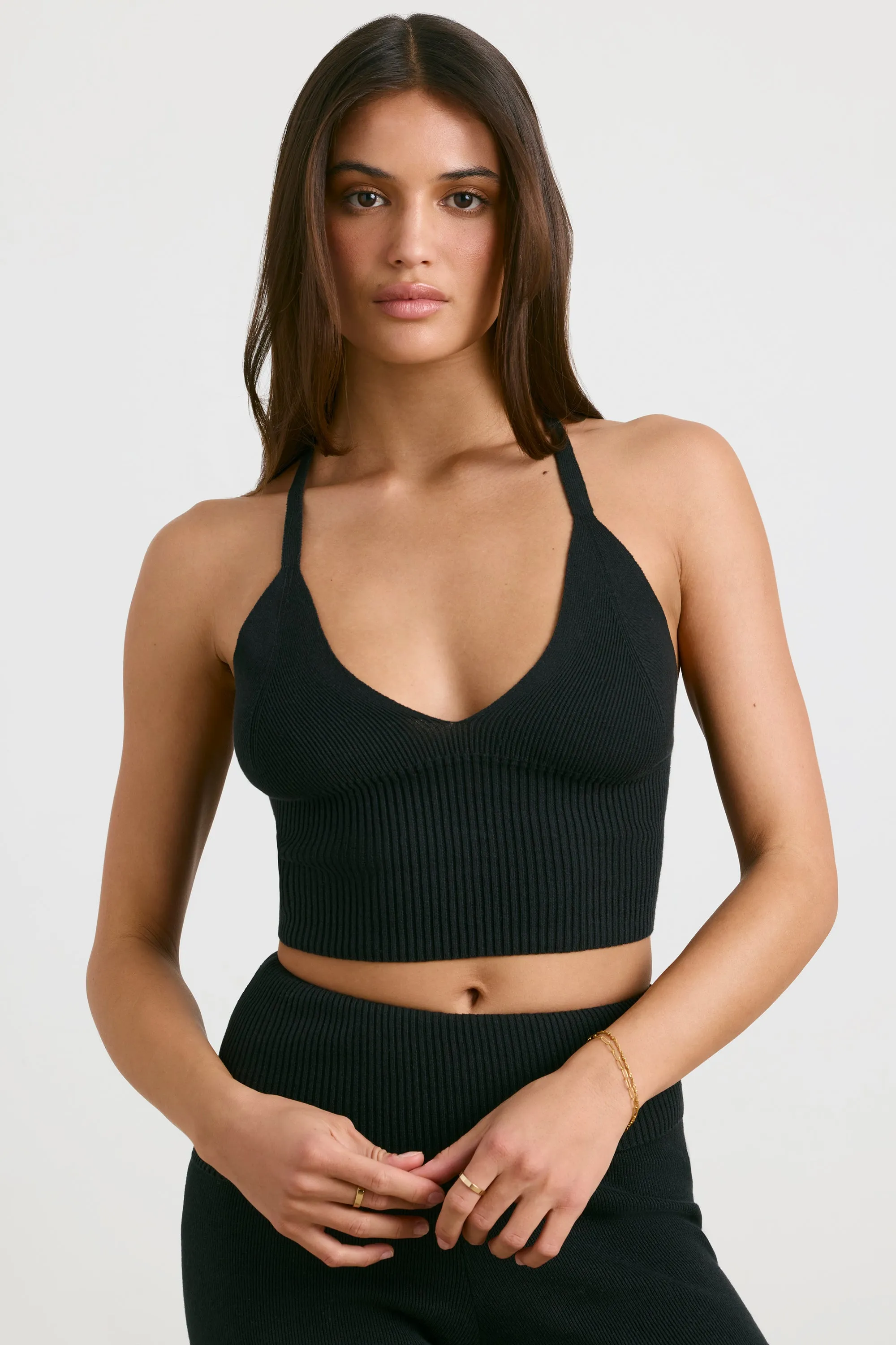 Eternal - Chunky Knit Tank Top in Black