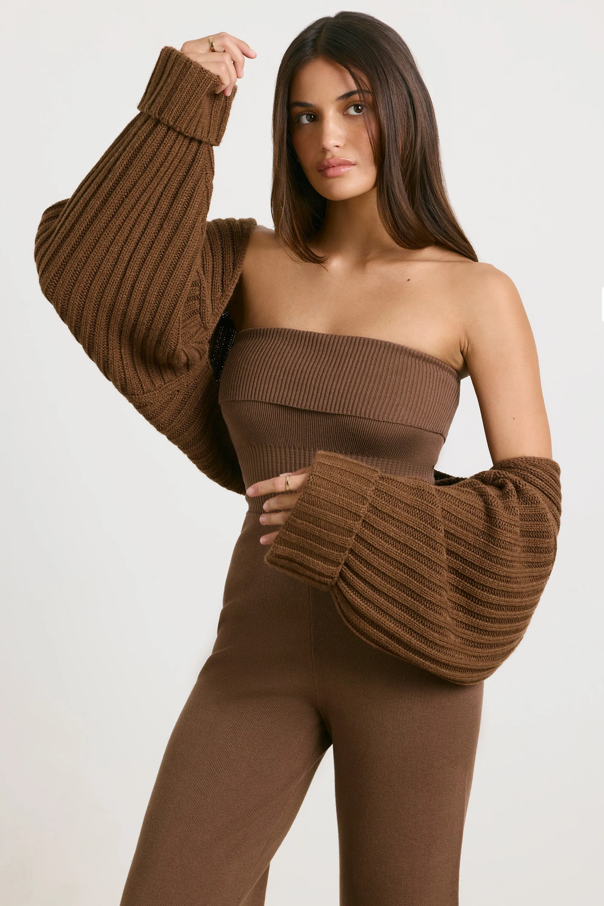 Eternal - Chunky Knit Tank Top in Espresso