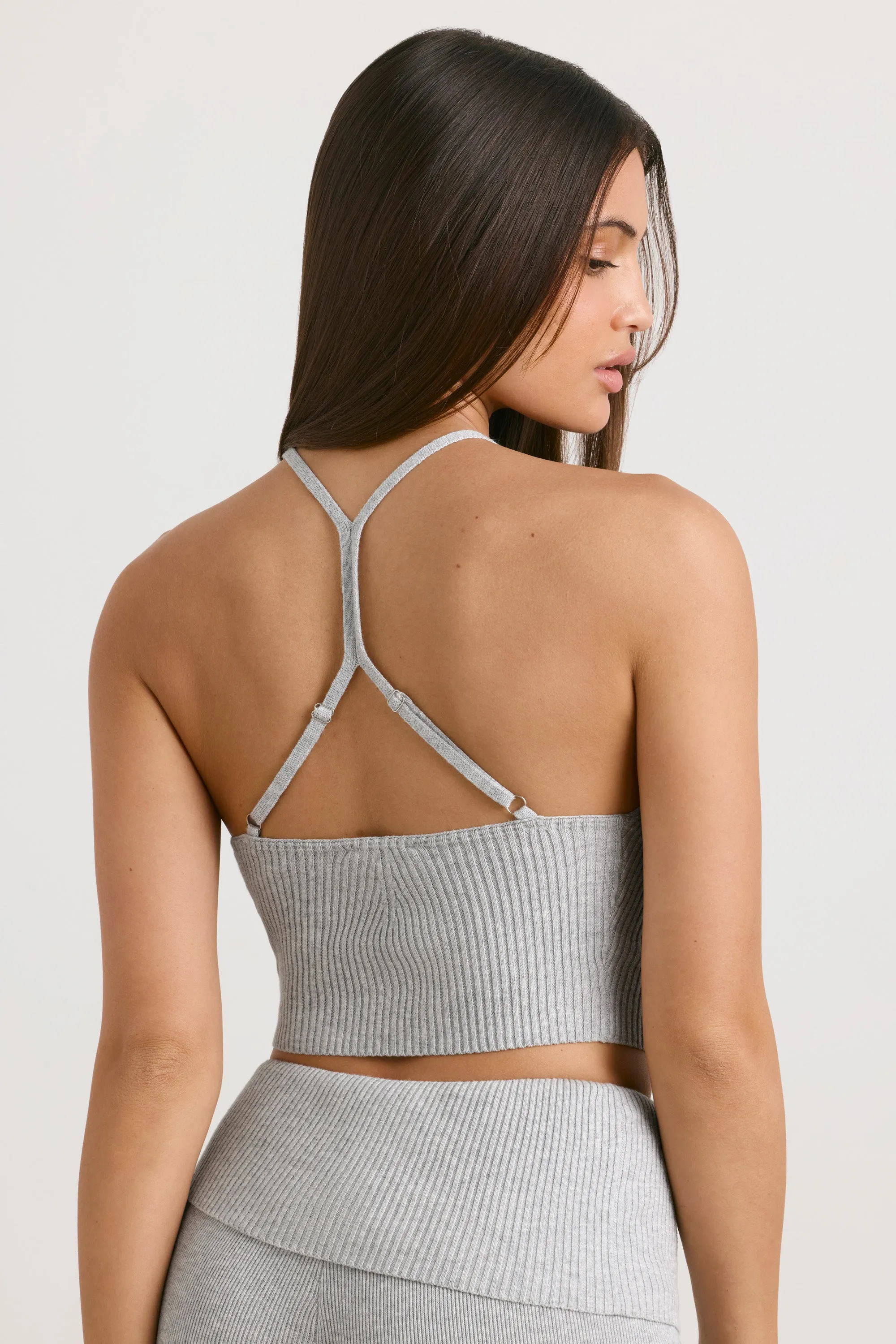 Eternal - Chunky Knit Tank Top in Heather Grey