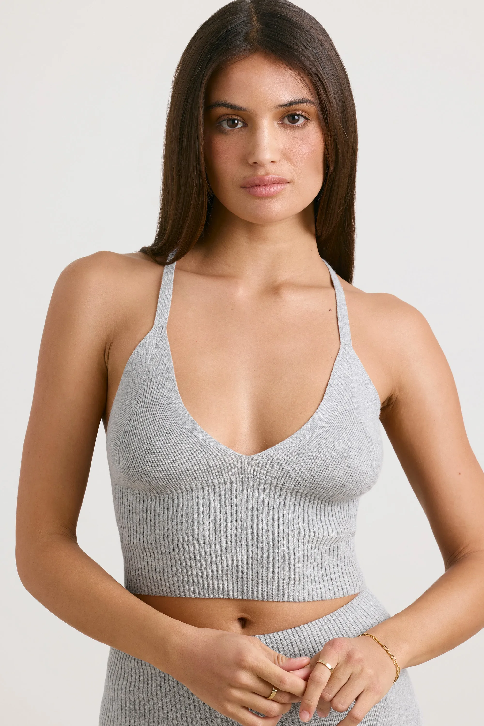 Eternal - Chunky Knit Tank Top in Heather Grey