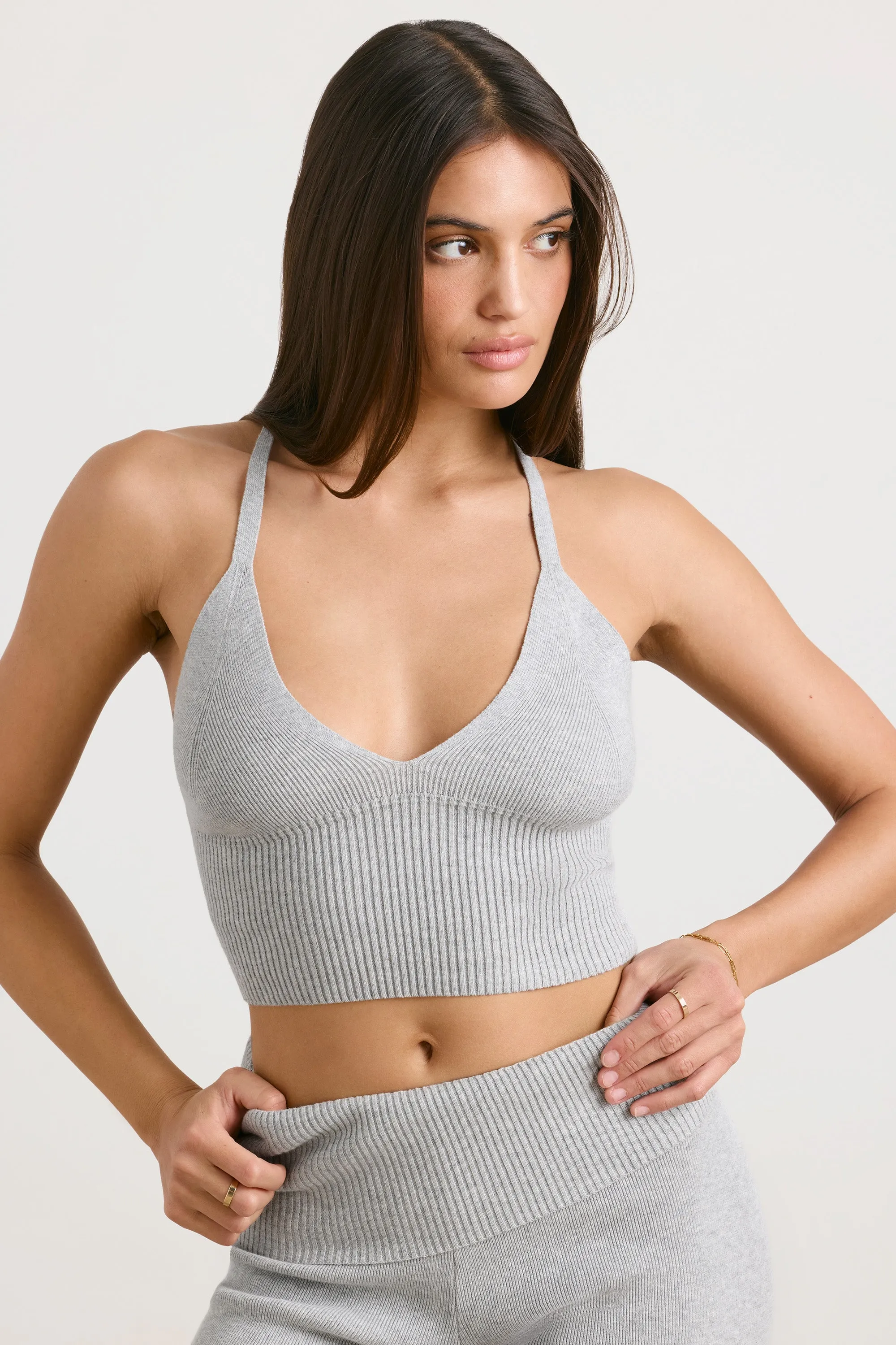 Eternal - Chunky Knit Tank Top in Heather Grey