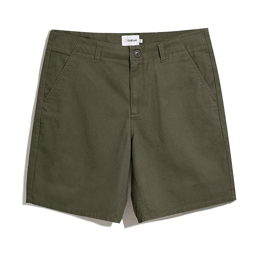 Farah Patch Twill Short In Vintage Green