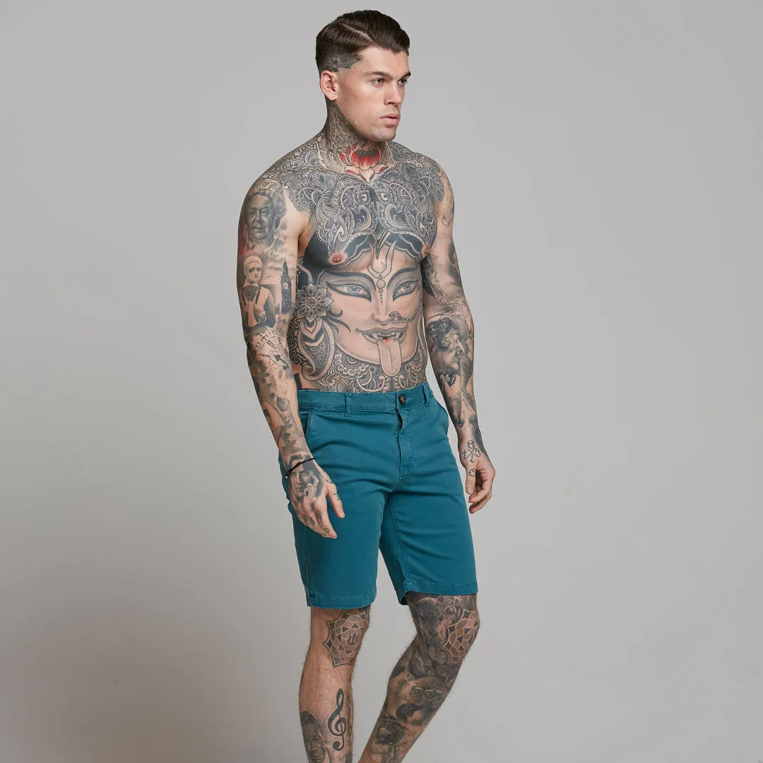 Father Sons Slim Fit Teal Chino Shorts - FSH315