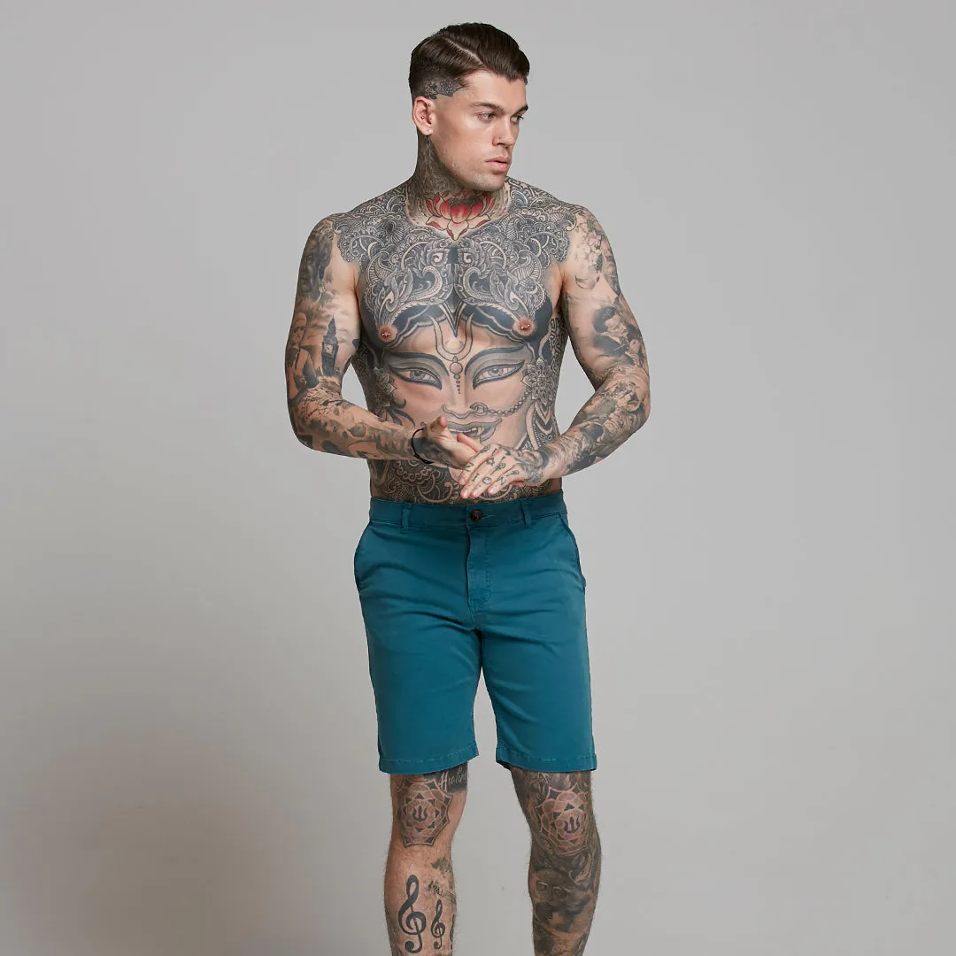 Father Sons Slim Fit Teal Chino Shorts - FSH315