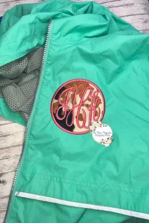 Faux Cow Hide Monogram Rain Jacket