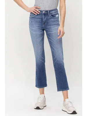Flying Monkey Mid Rise Cropped Straight Leg Jean