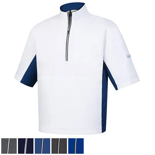 FootJoy FJ HydroLite Short Sleeve Rain Shirts M Petrol Blue/White/Petrol Check