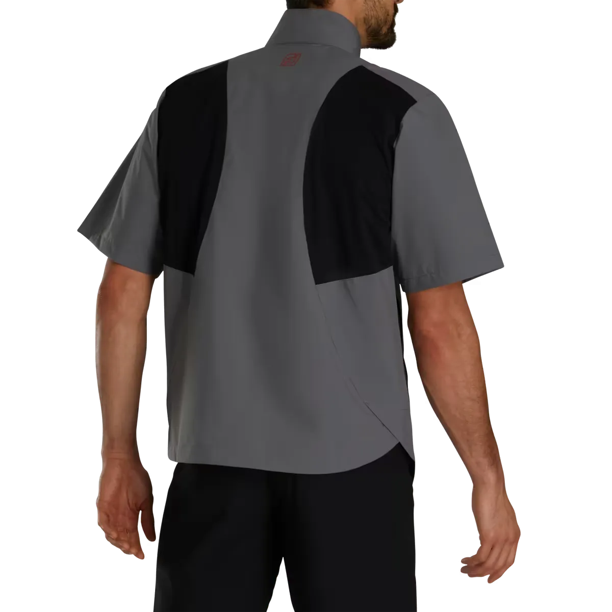 Footjoy Men's HydroLite X Short Sleeve Rain Shirt - CHARCOAL / BLACK