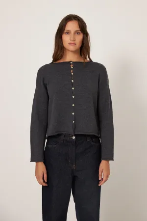 Francie The Doll's Reversible Cardigan - Charcoal