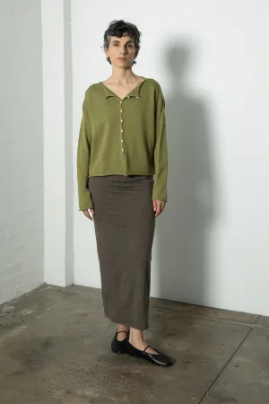 Francie The Doll's Reversible Cardigan - Peridot Green