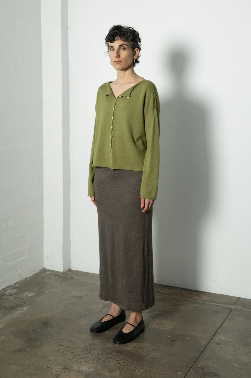 Francie The Doll's Reversible Cardigan - Peridot Green