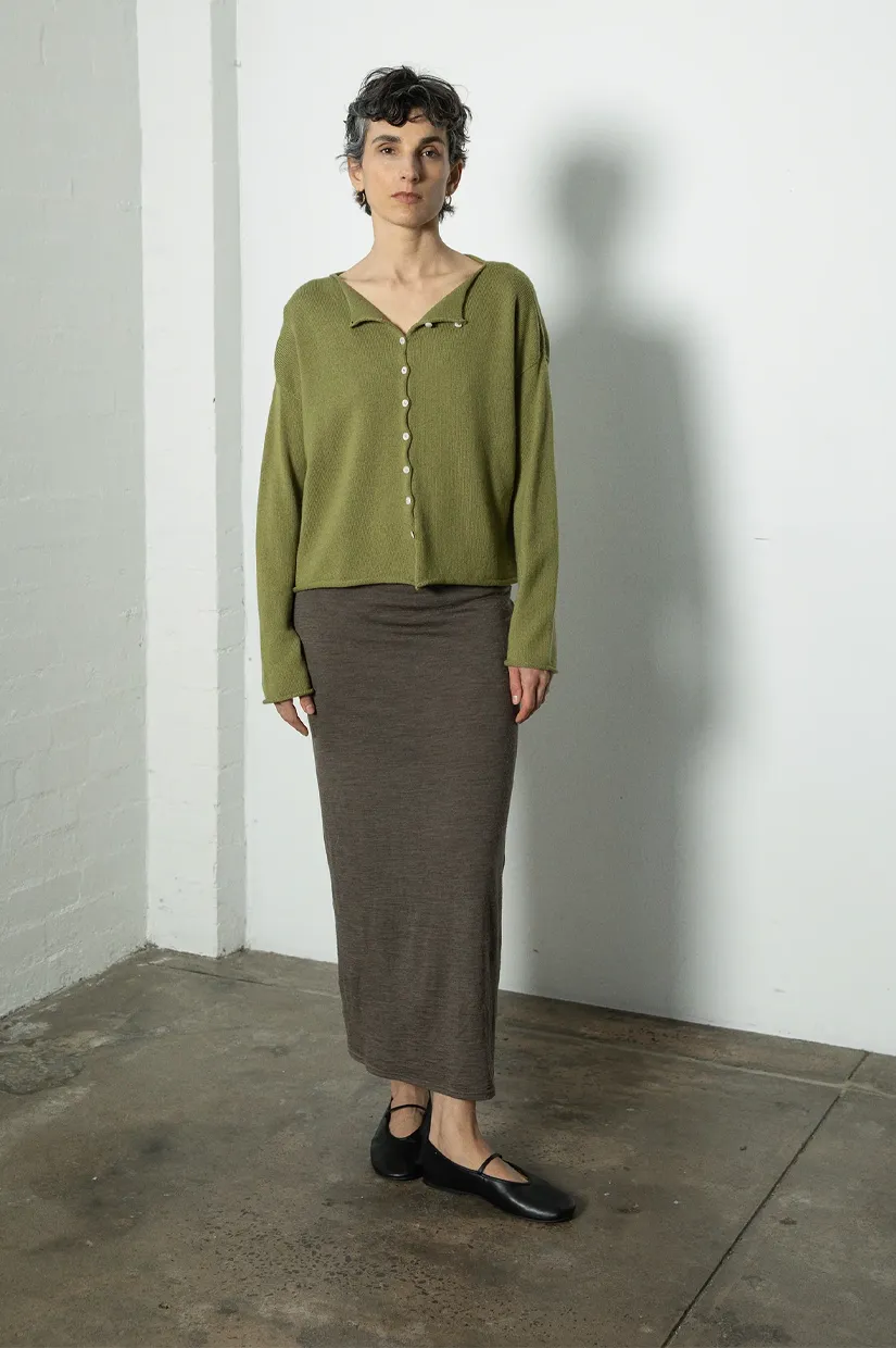 Francie The Doll's Reversible Cardigan - Peridot Green