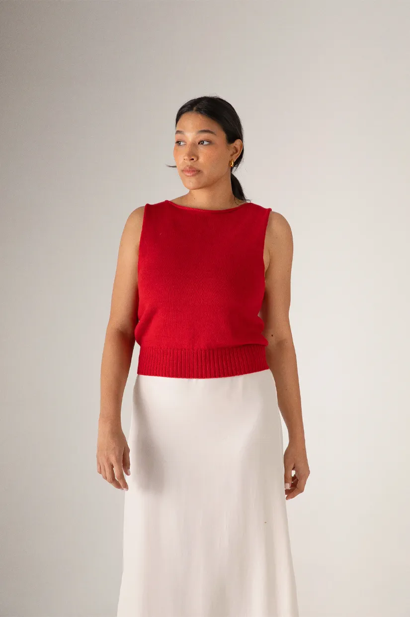 Francie The Star Vest - Cherry