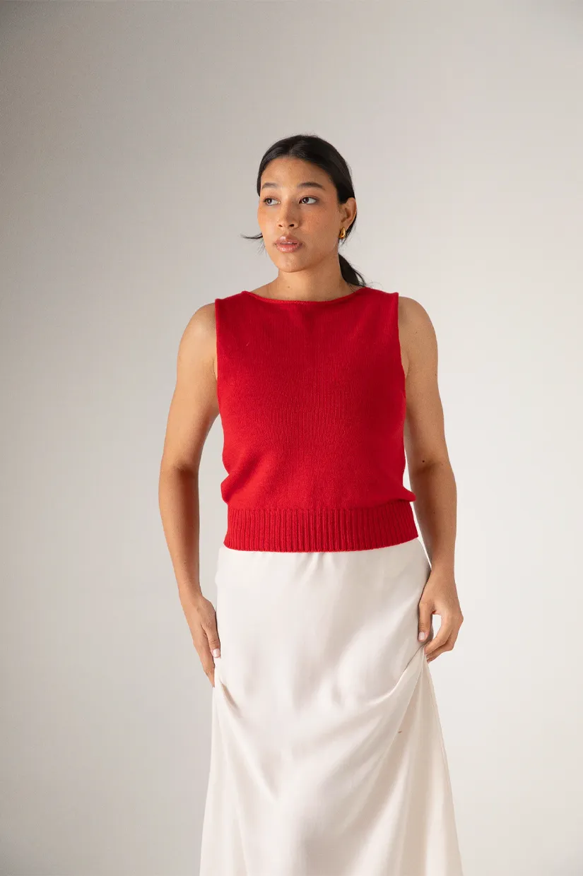 Francie The Star Vest - Cherry