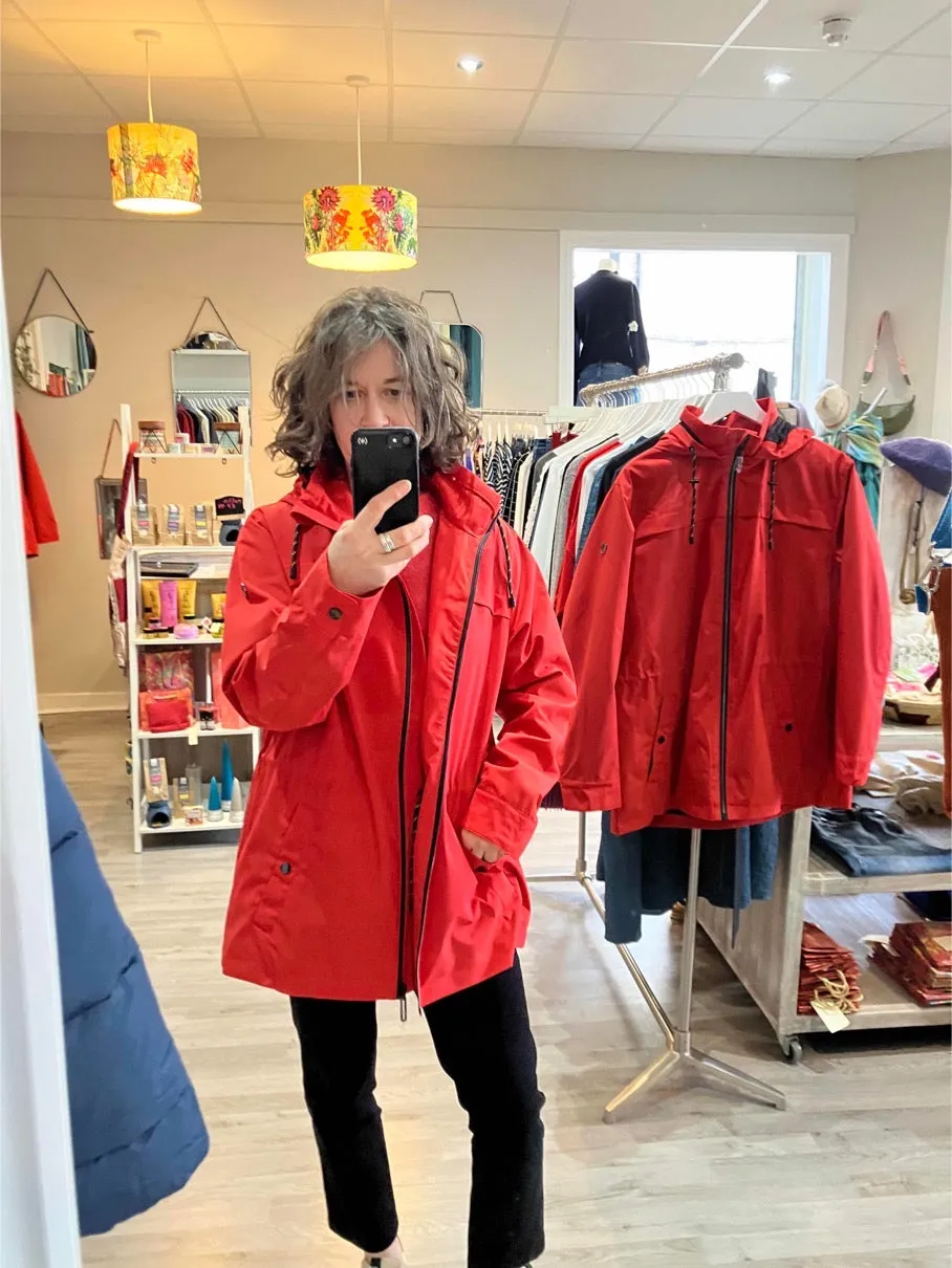 Fransa Pafasa rain jacket in poinsettia red