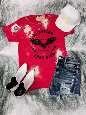 Free Bird Bleached Graphic Tee