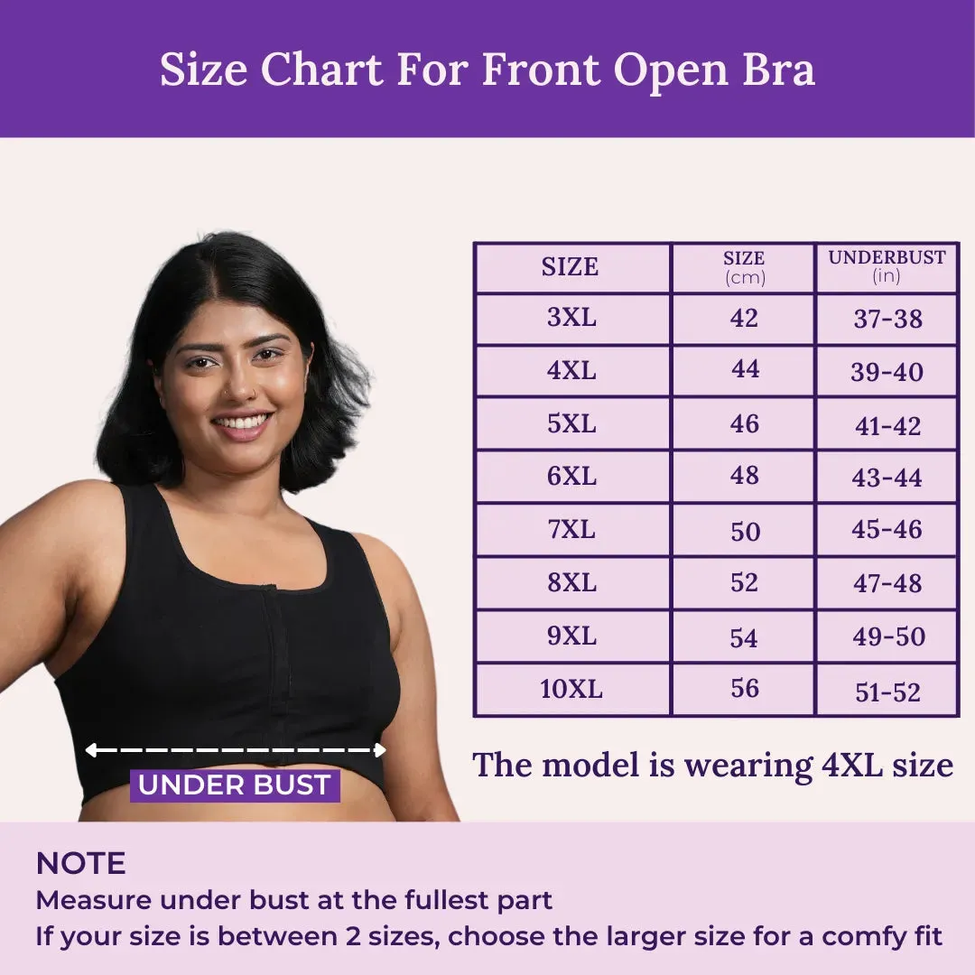 Front Open Button Bra for Plus Size | Non Padded | Non Wired | Racerback | Full Coverage | Pack Of 2