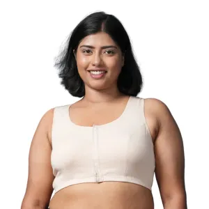 Front Open Button Bra for Plus Size | Non Padded | Non Wired | Racerback | Full Coverage
