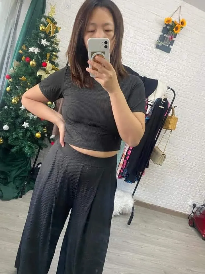 Full Length Cropped Lounge Set in Four Colors- RTS