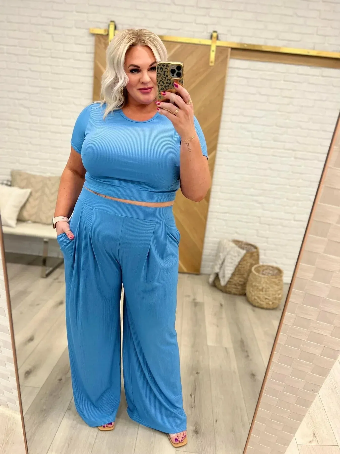Full Length Cropped Lounge Set in Four Colors- RTS