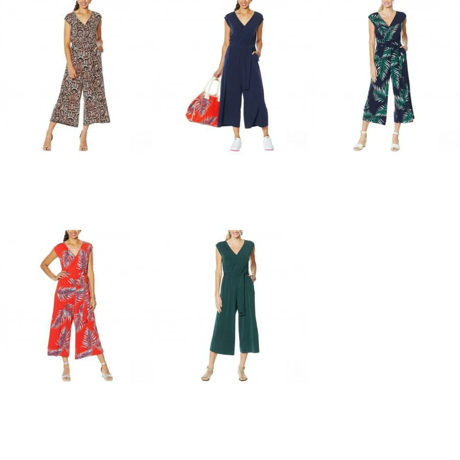 G by Giuliana Women's Petite Cropped Knit Jumpsuit