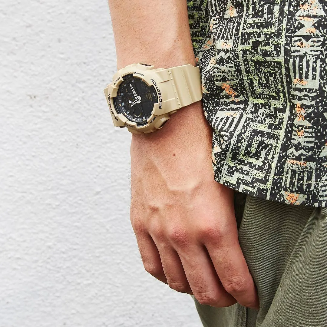 G-Shock Anti-Magnetic Khaki and Black Resin Men's Watch GA100L-8A