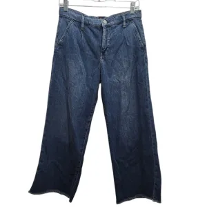 GAP Women's High Rise Wide Leg Cropped Pleated Jeans Y2K Boho Size 26 Petite