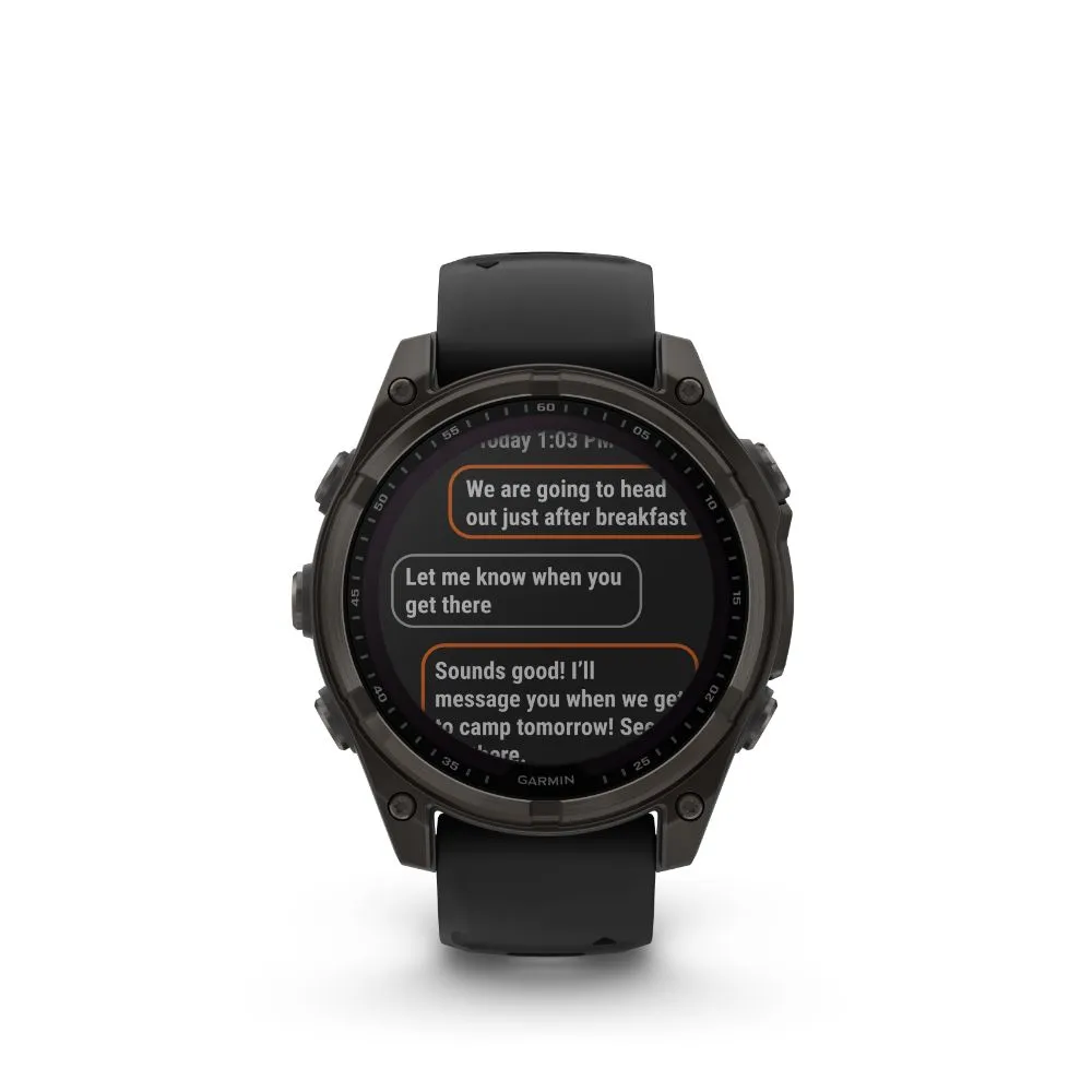 Garmin Fenix 8 51mm Solar Sapphire (Carbon Grey DLC Titanium with Black/Pebble Grey Silicone Band)