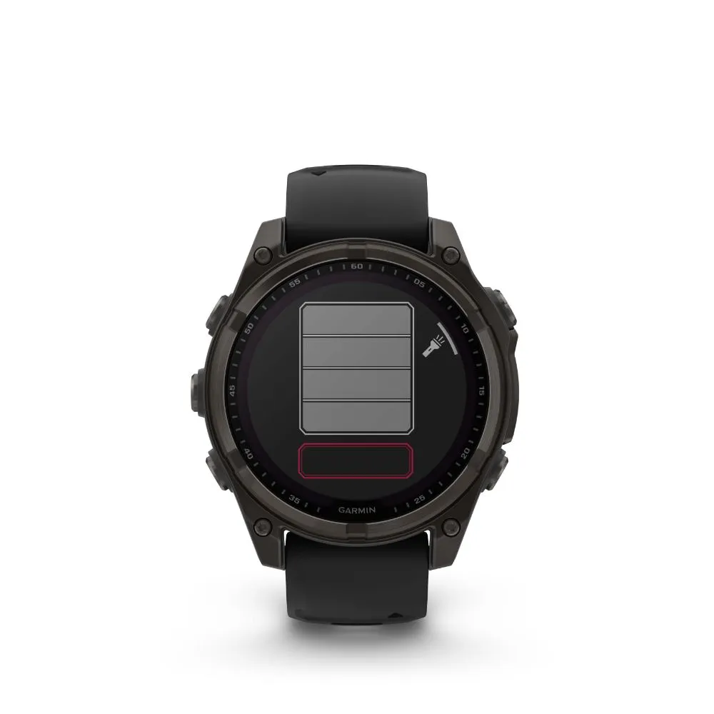 Garmin Fenix 8 51mm Solar Sapphire (Carbon Grey DLC Titanium with Black/Pebble Grey Silicone Band)