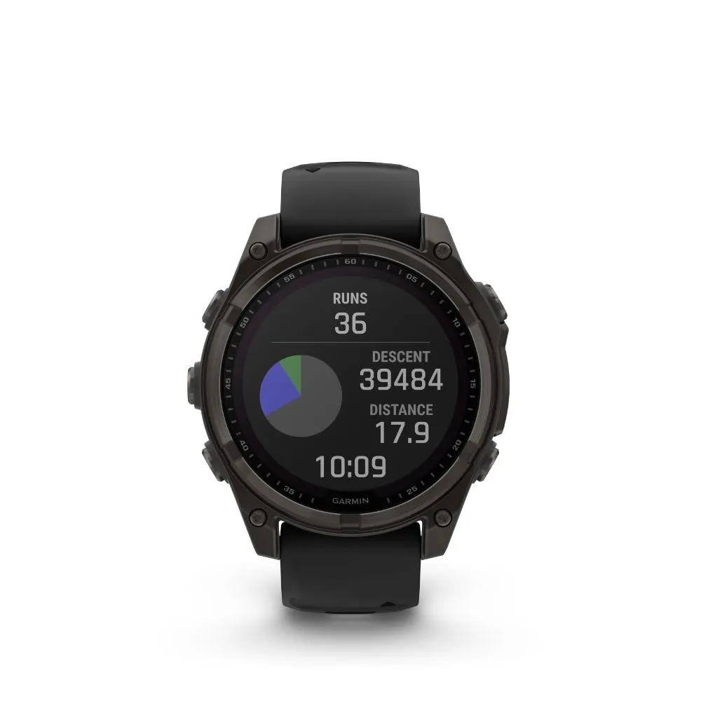 Garmin Fenix 8 51mm Solar Sapphire (Carbon Grey DLC Titanium with Black/Pebble Grey Silicone Band)