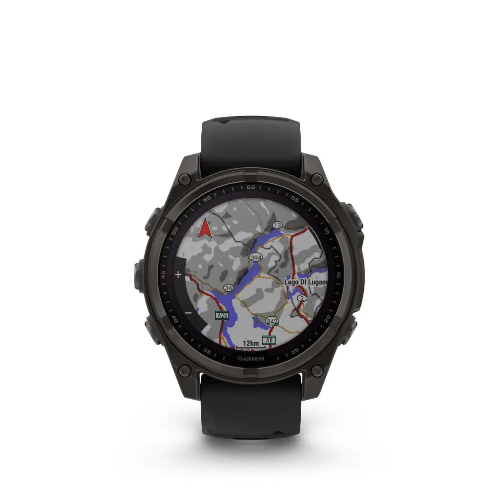 Garmin Fenix 8 51mm Solar Sapphire (Carbon Grey DLC Titanium with Black/Pebble Grey Silicone Band)