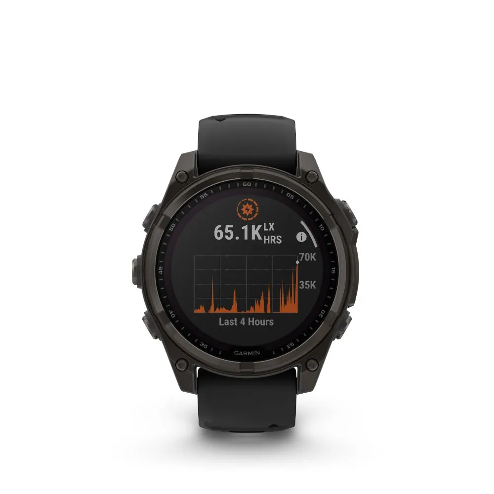 Garmin Fenix 8 51mm Solar Sapphire (Carbon Grey DLC Titanium with Black/Pebble Grey Silicone Band)