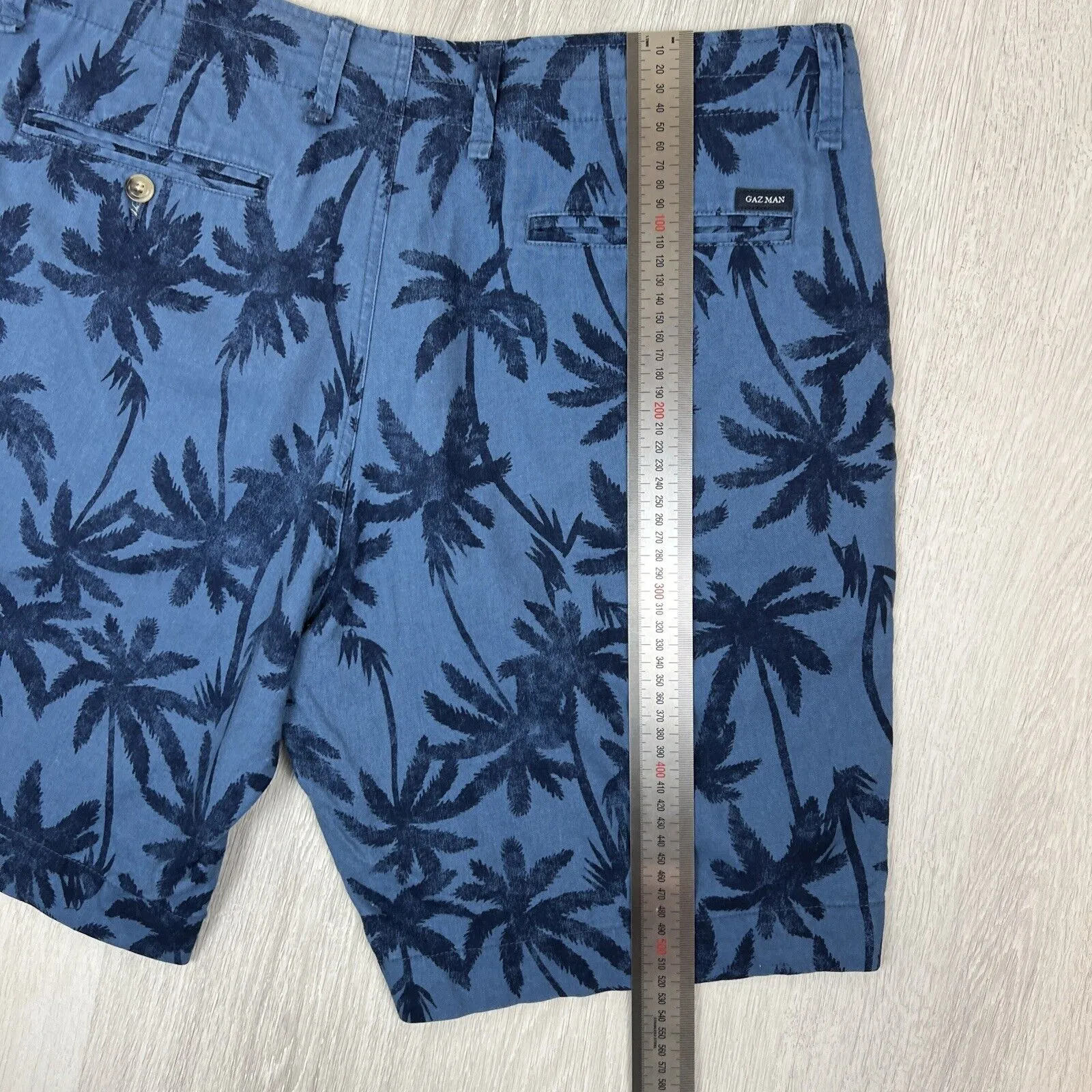 Gazman Mens Blue Linen Blend Chino Shorts Size 36