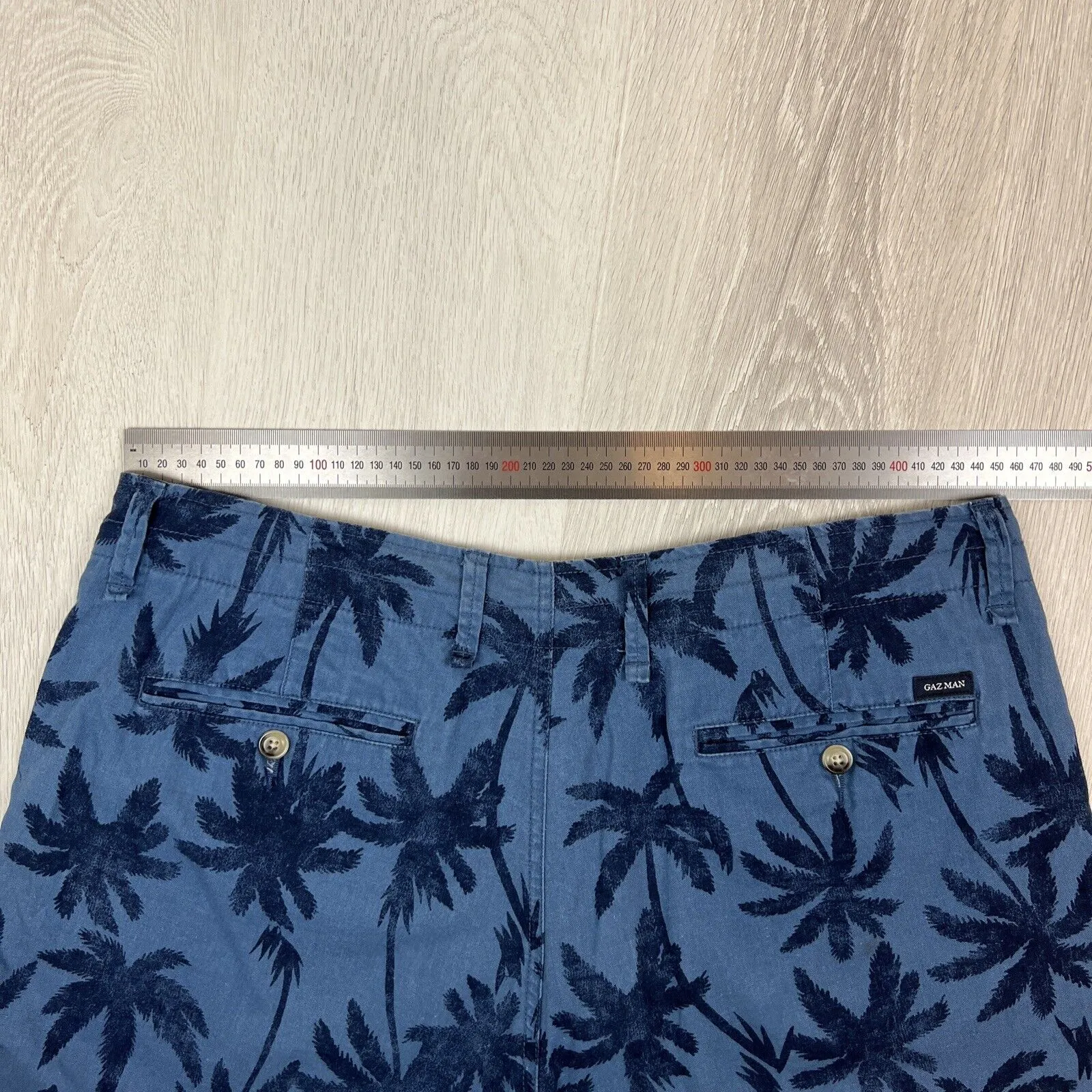 Gazman Mens Blue Linen Blend Chino Shorts Size 36