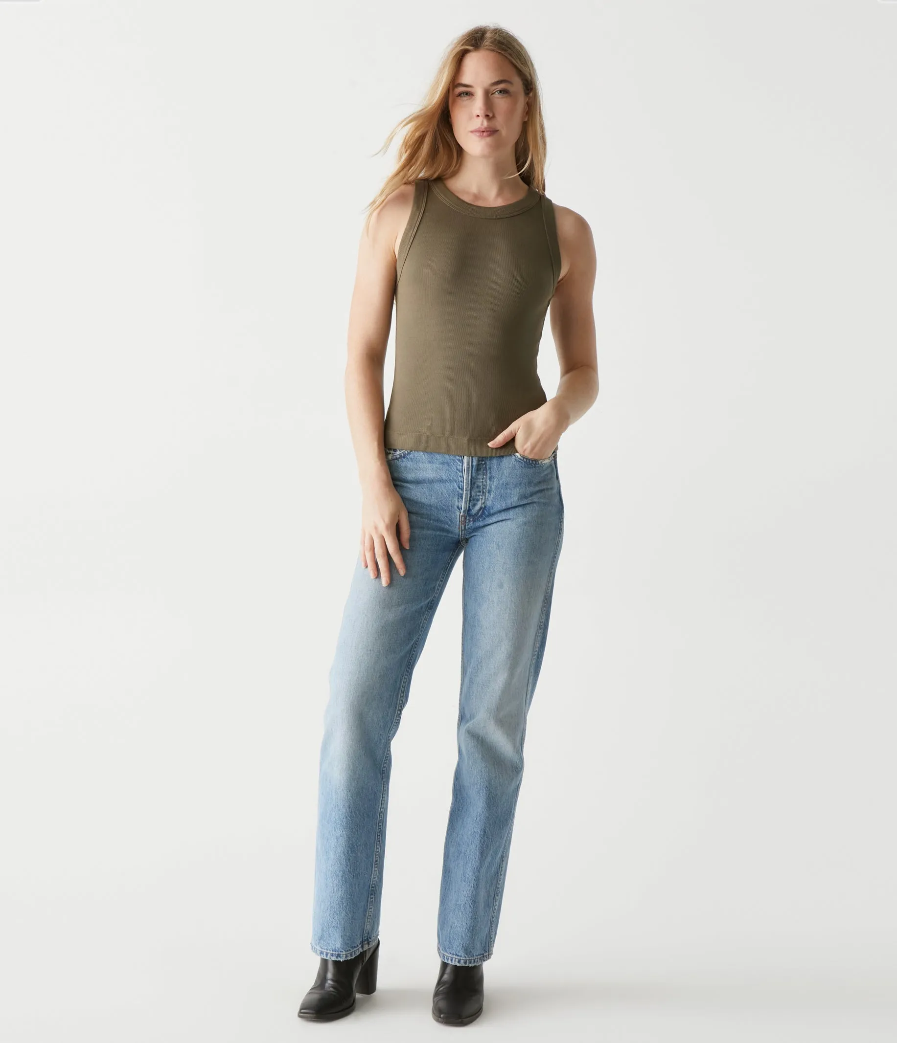 Gina Ribbed Crop Tank