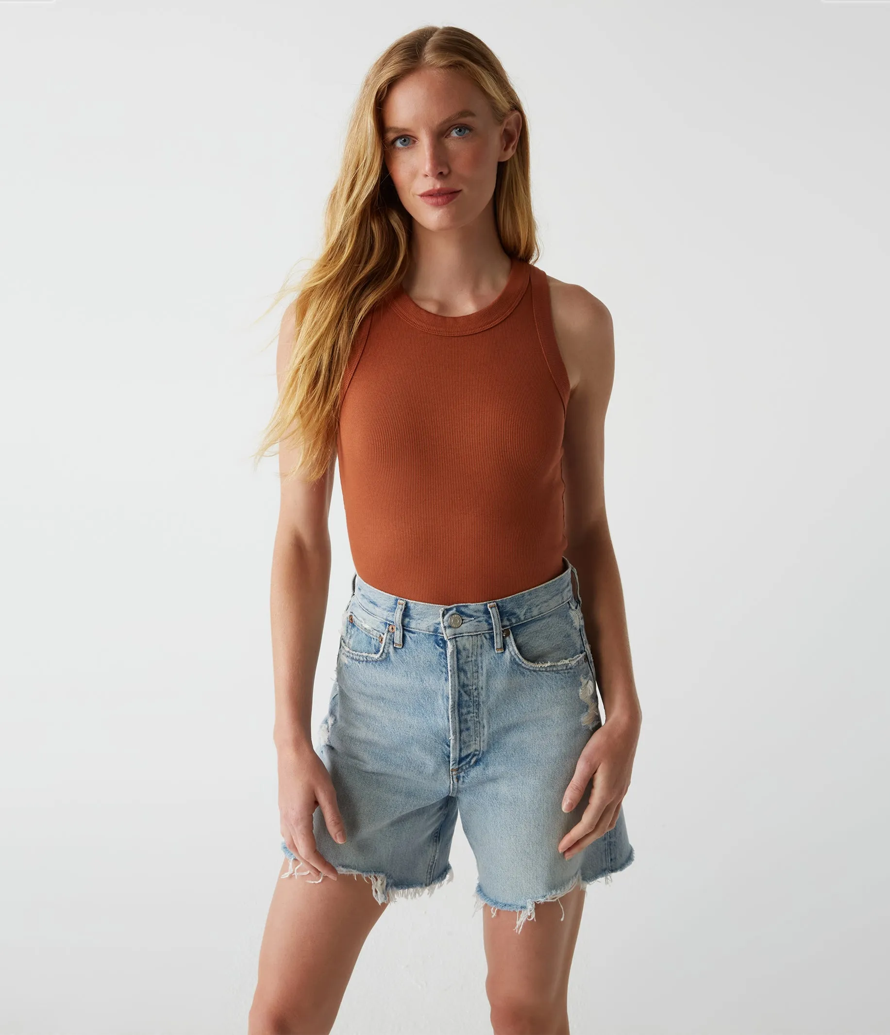 Gina Ribbed Crop Tank