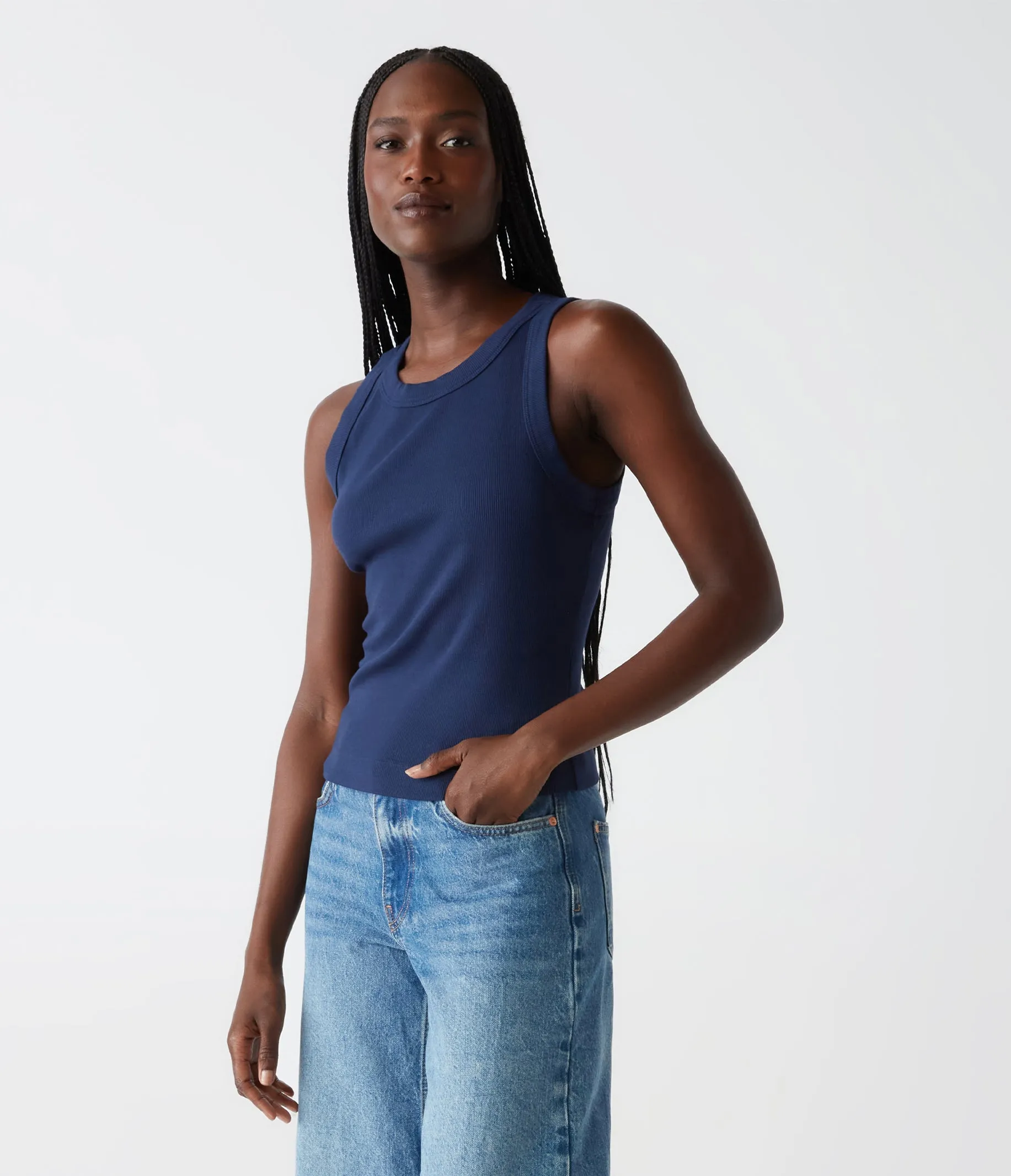 Gina Ribbed Crop Tank