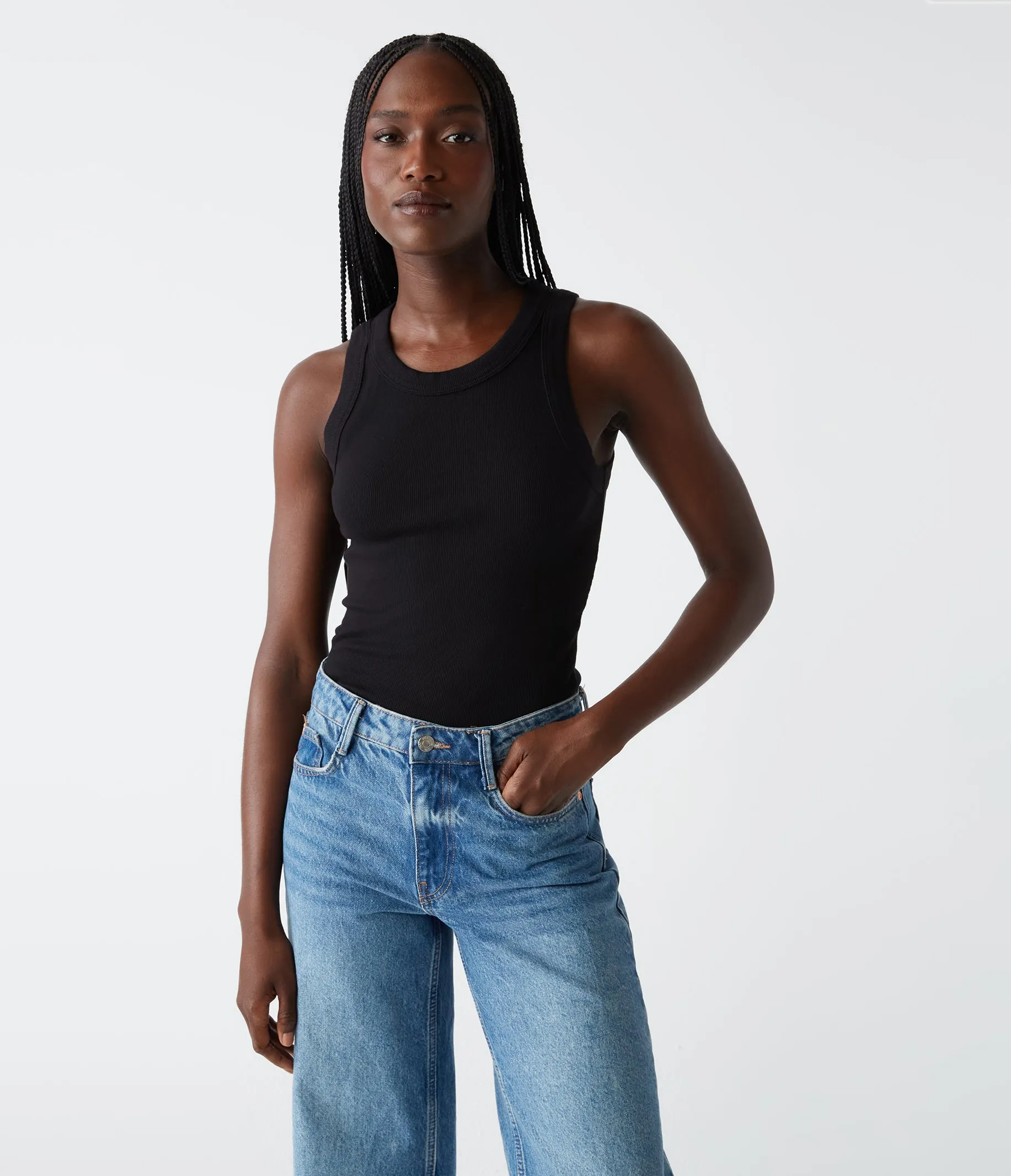 Gina Ribbed Crop Tank