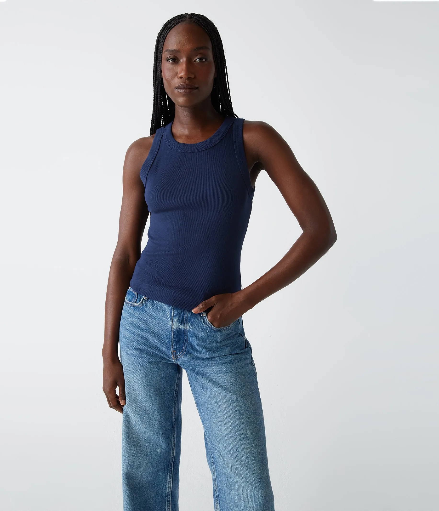 Gina Ribbed Crop Tank