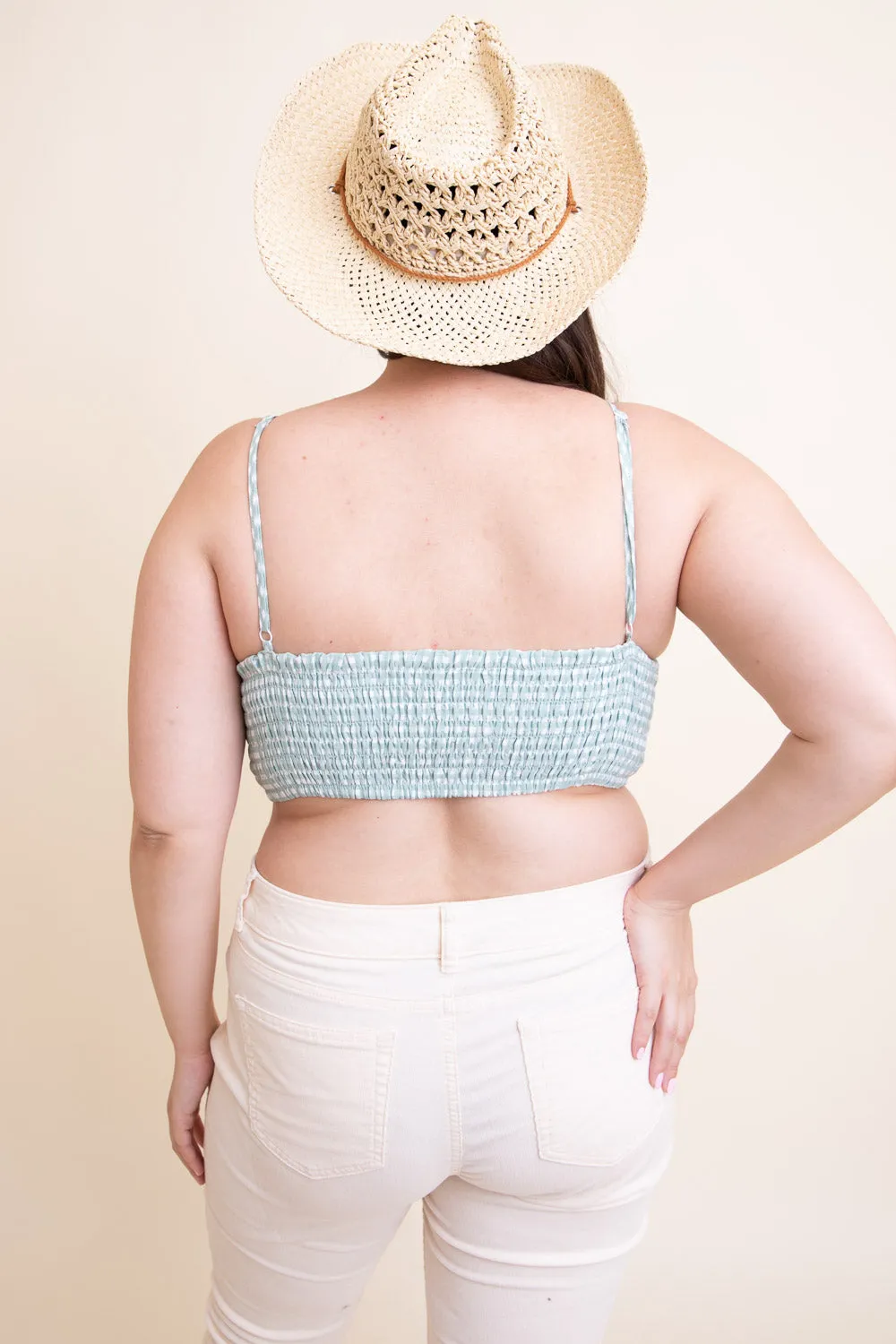 Gingham Smocked Bralette Plus - 3 colors