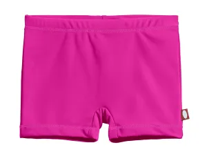Girls UPF 50  Swim Boy Shorts  | Hot Pink w- Matching Stitch